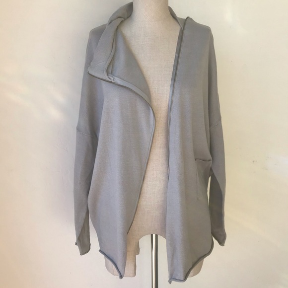 RDI Sweaters - RDI Asymmetrical Gray Zip Sweater